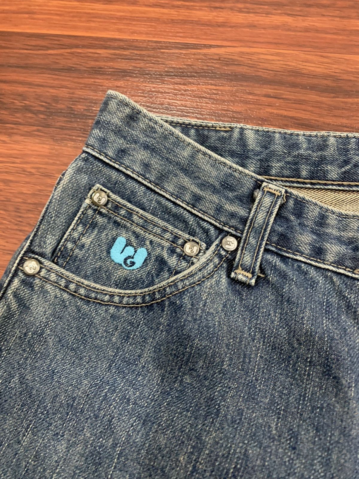 Japanese Brand × Vintage Vintage W-Girl Star Patches Flared Jeans Size 27" / US 4 / IT 40 - 7 Thumbnail