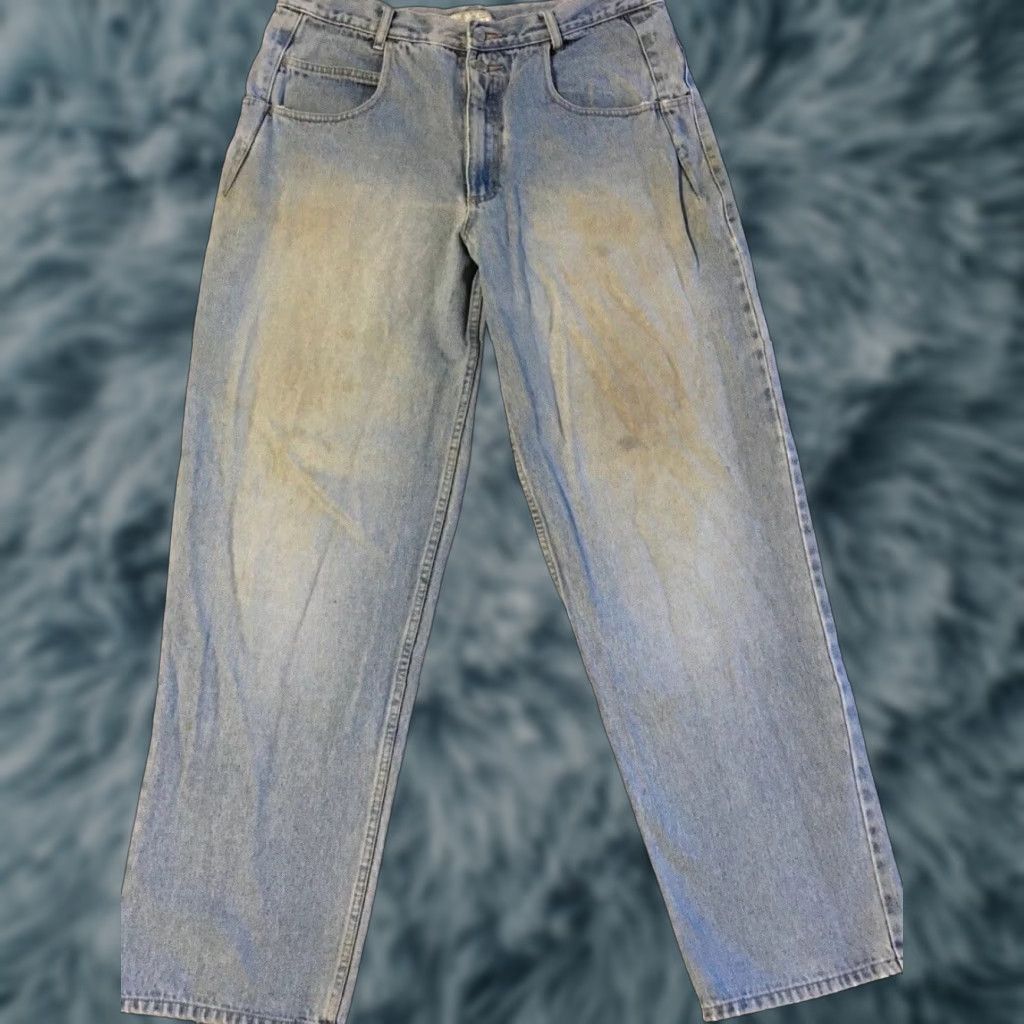 Guess VINTAGE GUESS Jeans 36 Mens Distressed 90s 80s Grunge Hip Hop Punk Baggy Denim Blue USA Regular Inseam 33 Tight Tapered Rise Classic Size US 36 / EU 52 - 1 Thumbnail