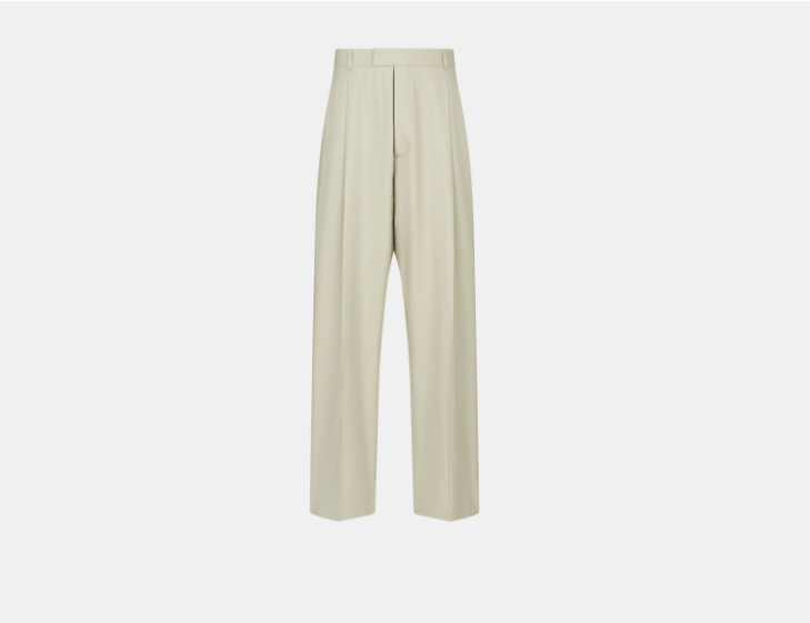 Dior o1w1db10525 413C10 Pleated Pant in Beige Size US 34 / EU 50 - 1 Thumbnail