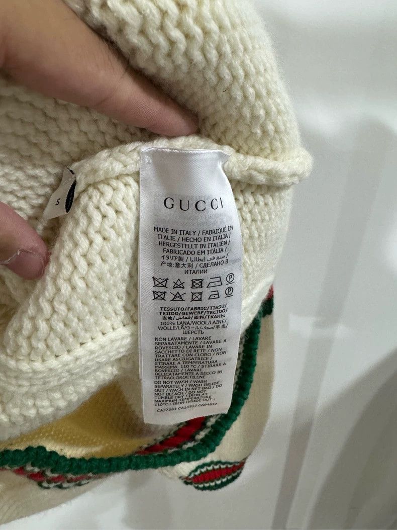 Gucci Gucci White, red and green striped wool cardigan jacket 250 Size US S / EU 44-46 / 1 - 4 Thumbnail