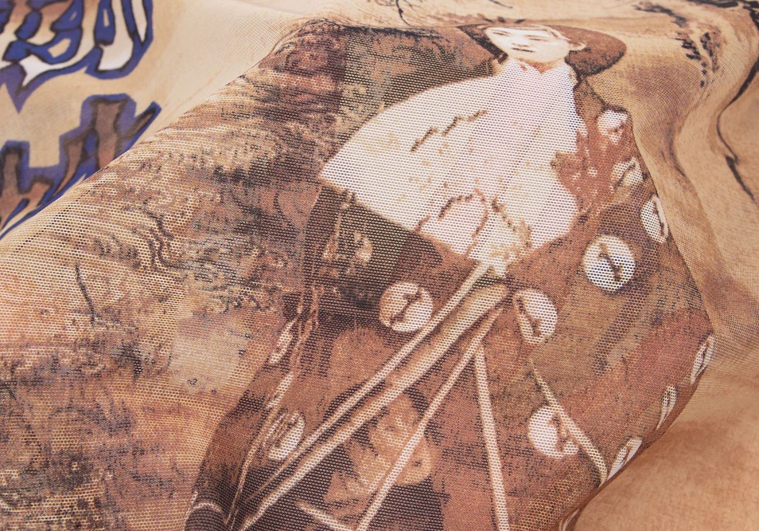 Jean Paul Gaultier Spider Print Power Net Cut T-shirt in Blue, Tea, Orange Size US M / EU 48-50 / 2 - 13 Thumbnail