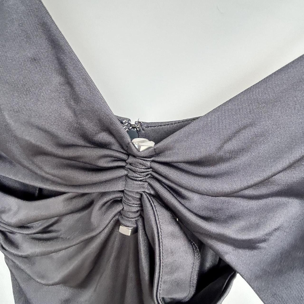 Dion Lee o1tko10125 Gathered Bolt Mini Dress in Shiny Gray Size M / US 6-8 / IT 42-44 - 3 Thumbnail