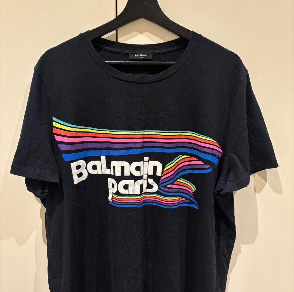 Balmain Balmain Classic Rainbow Tee Black Size US XXL / EU 58 / 5 - 1 Thumbnail