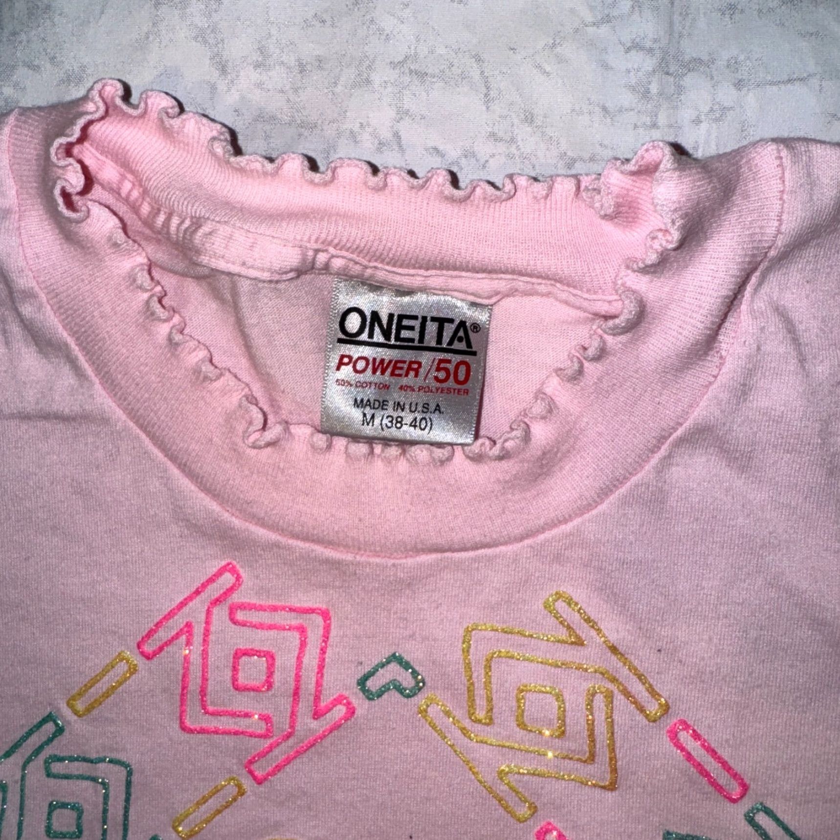Vintage VINTAGE Oneita Tshirt Southwestern Cactus Glitter Logo Pink Single Stitch M Size M / US 6-8 / IT 42-44 - 4 Thumbnail