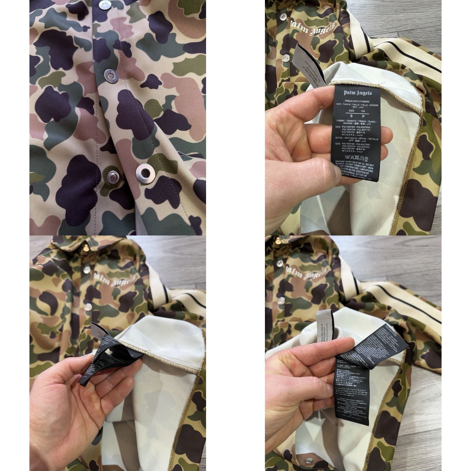 Palm Angels Palm Angels Camouflage Track Jacket Shirt Green Size S Long Sleeve Size US S / EU 44-46 / 1 - 9 Thumbnail