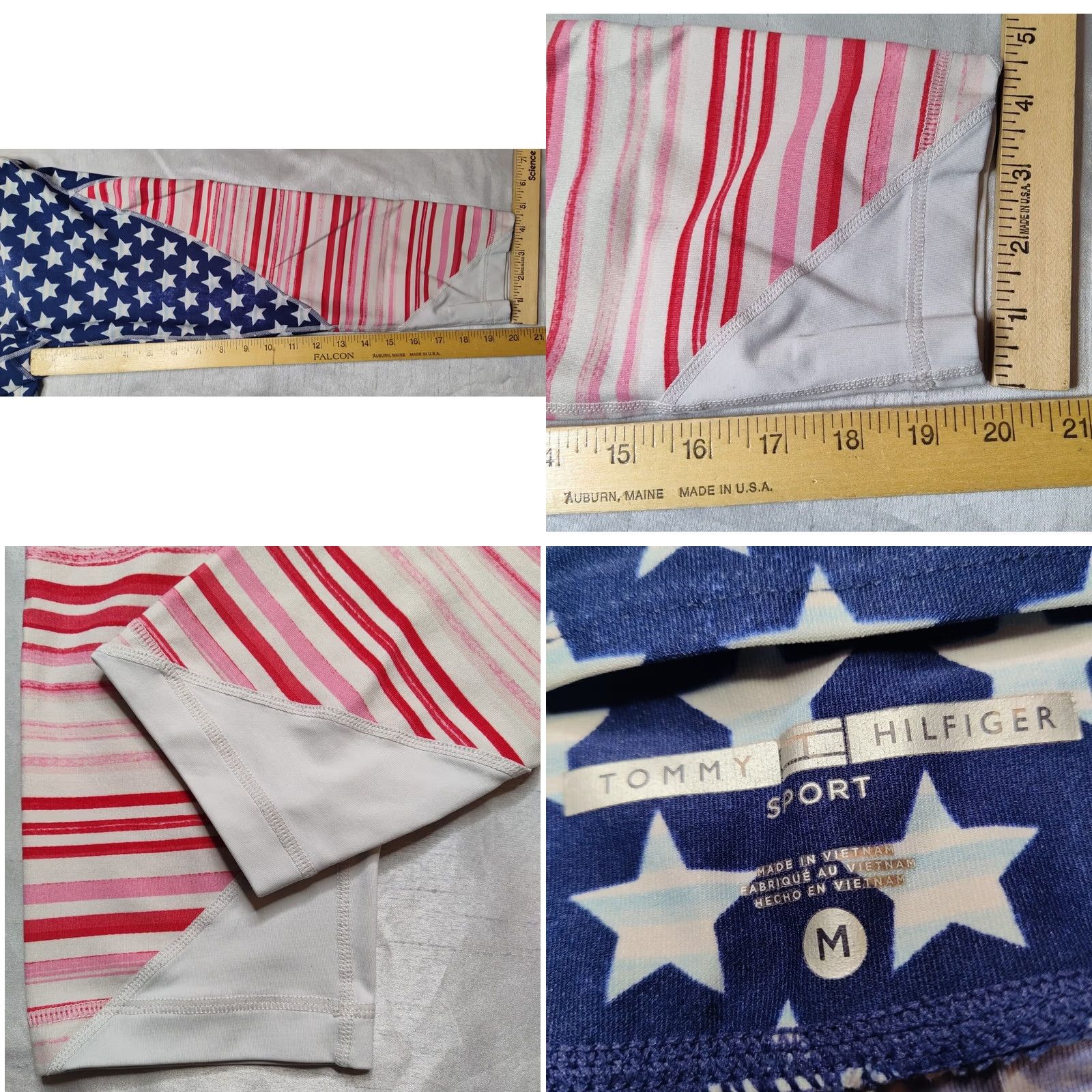 Tommy Hilfiger TOMMY HILFIGER SPORT Women Medium USA FLAG Patriotic AOP Compression Leggings Shirt? Size 32" / US 10 / IT 46 - 8 Thumbnail