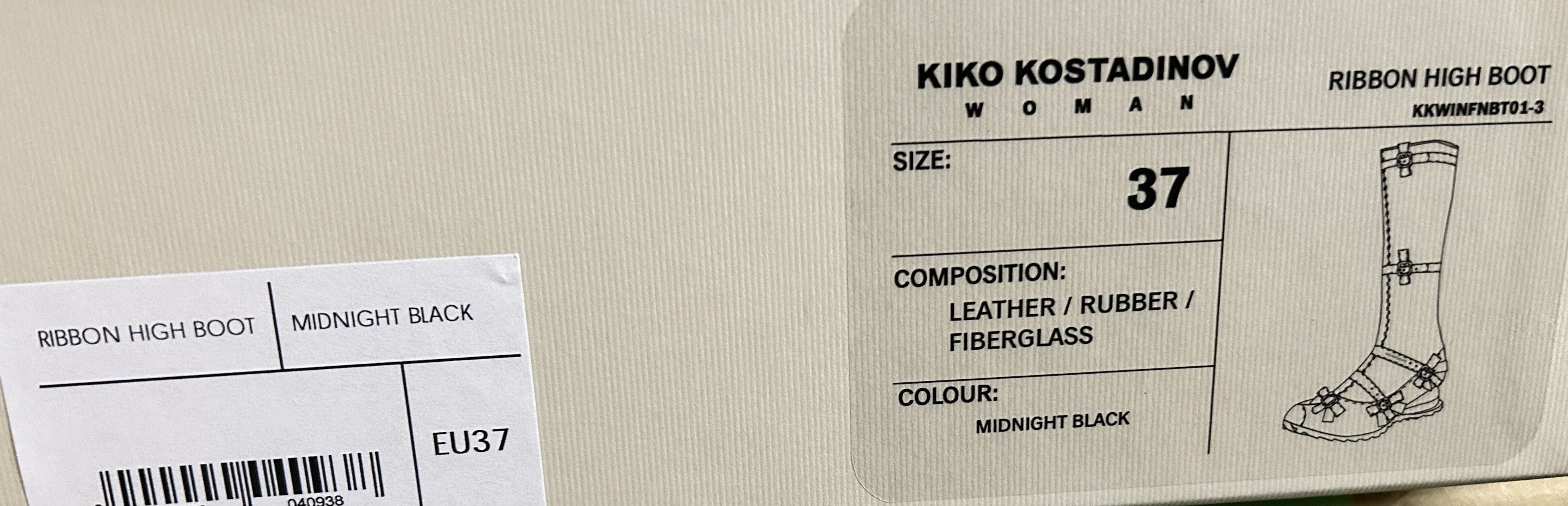 Kiko Kostadinov Kiko Kostadinov RIBBON HIGH BOOT Black Size US 7 / IT 37 - 15 Thumbnail