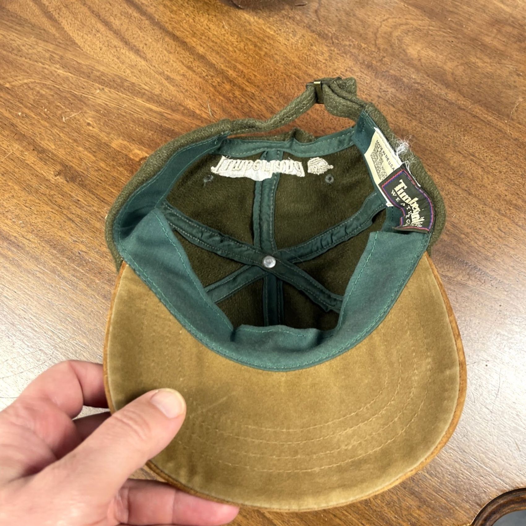 Timberland VINTAGE Timberland Cap Hat Wool Suede Leather One Size Made In USA Weathergear 90s Outdoor USA Size ONE SIZE - 6 Thumbnail