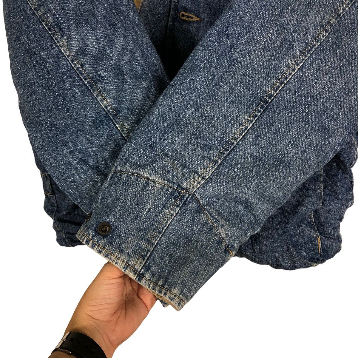 Japanese Brand 🔥90’s Vintage Trucker Denim Jacket Wrangler Blanket Lining Size US L / EU 52-54 / 3 - 12 Thumbnail