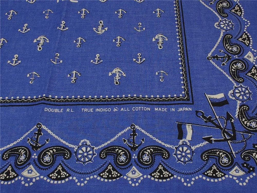 RRL Ralph Lauren RRL INDIGO Bandana COTTON Scarf handkerchief Size ONE SIZE - 12 Thumbnail