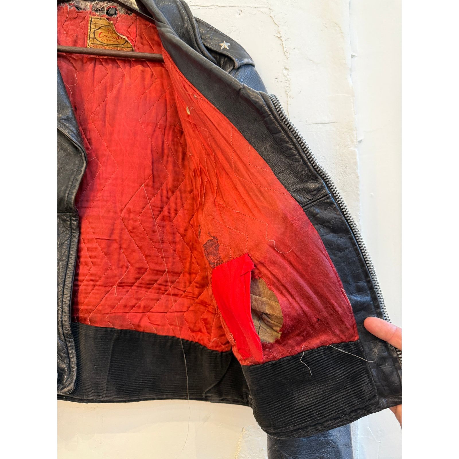 Vintage Vintage Kit Carson 50's Black Leather Moto Jacket Size US S / EU 44-46 / 1 - 9 Thumbnail