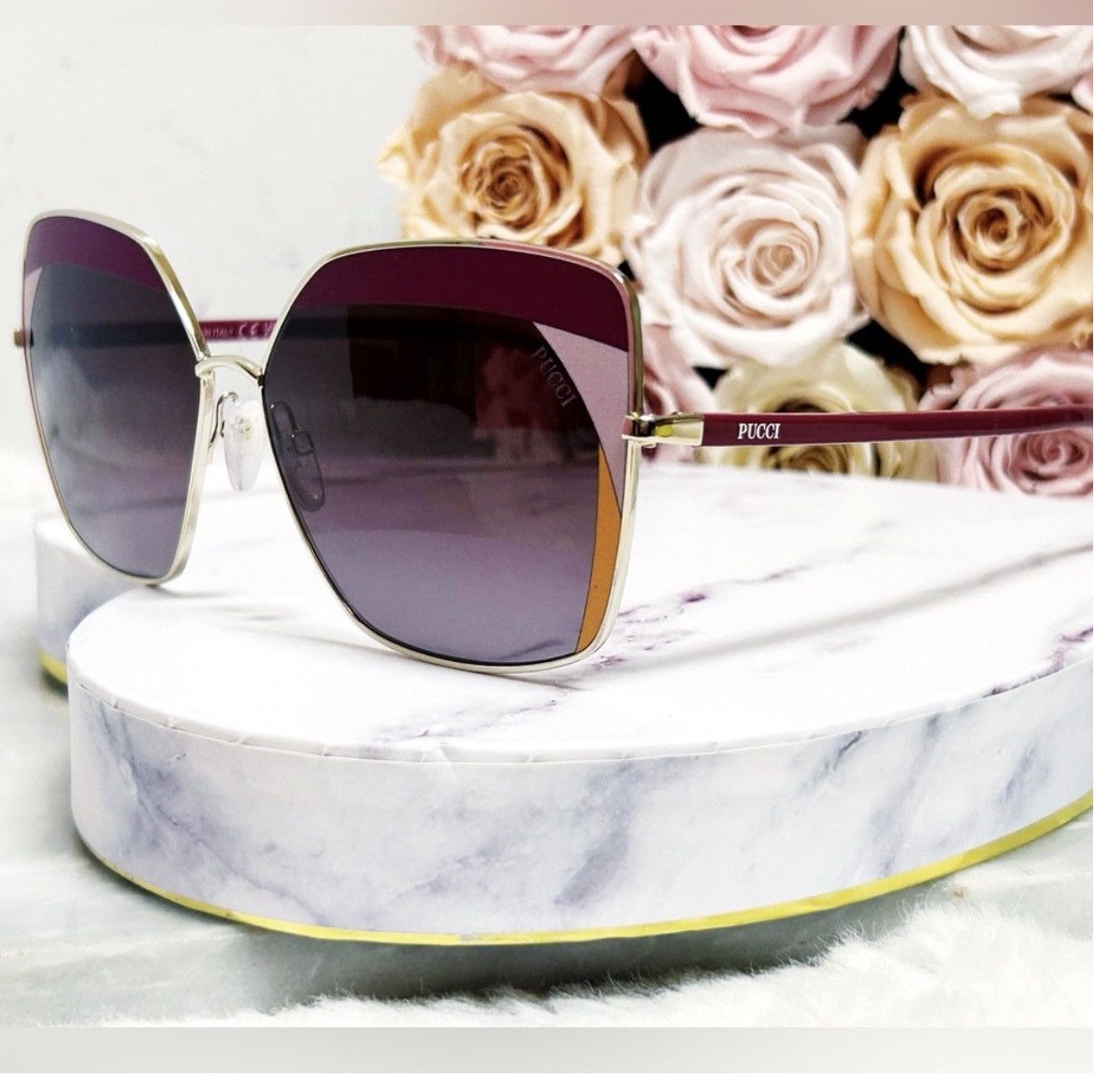 Emilio Pucci Authentic Emilio Pucci EP 0103 68T Womens Square Sunglasses Size ONE SIZE - 9 Thumbnail
