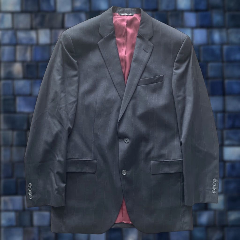 Jack Victor Jack Victor Slim 100s Black Windowpane Sport Jacket Blazer Mens 42L Size 42R - 1 Thumbnail