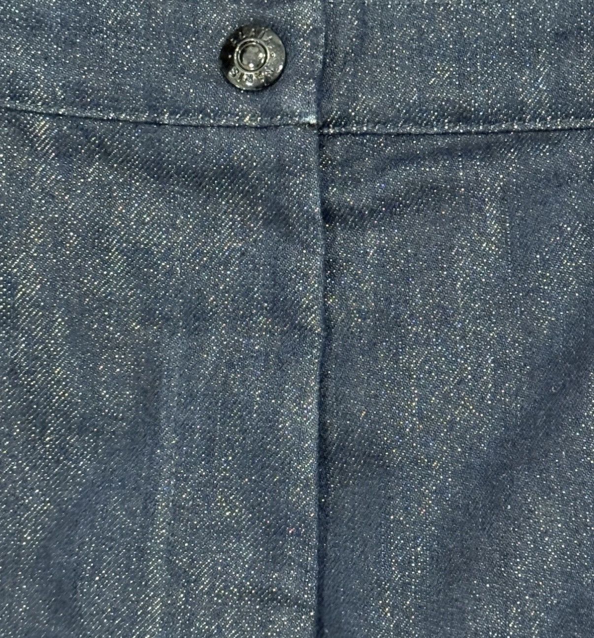 Alaia Alaia Metallic Cropped High Rise Straight Leg Indigo Jeans Size 30" / US 8 / IT 44 - 2 Thumbnail