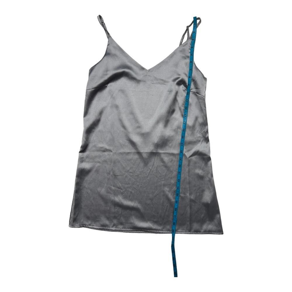Designer Missguided l NWT V Neck Satin Slip Dress Gray Size 0 Size XS / US 0-2 / IT 36-38 - 4 Thumbnail