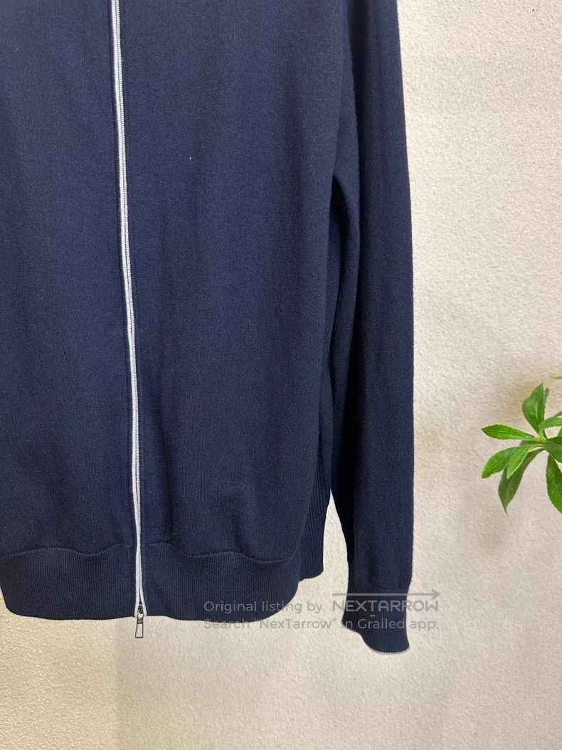 Loro Piana Loro Piana Navy blue hooded zipper knit jacket Size US M / EU 48-50 / 2 - 6 Thumbnail
