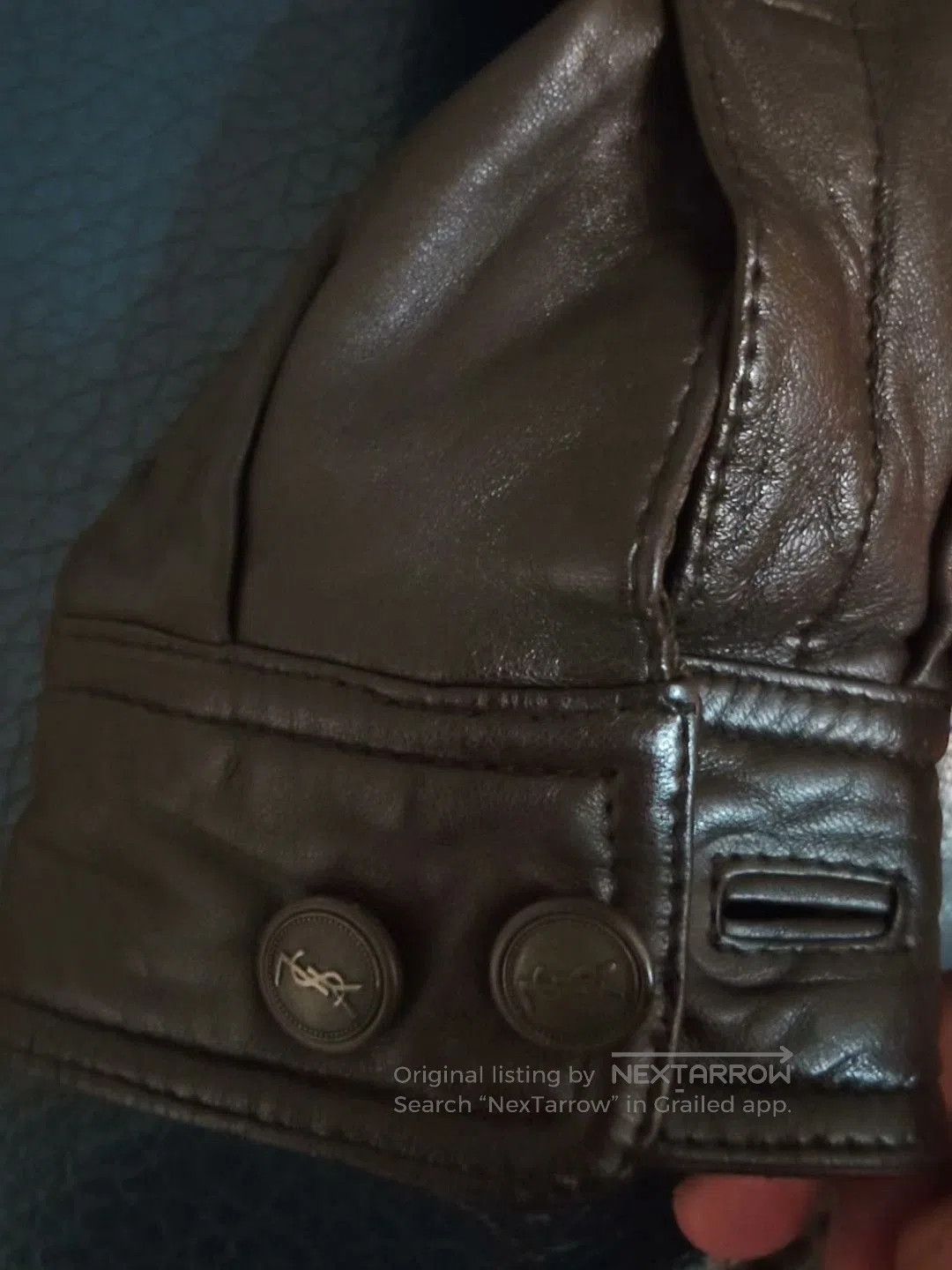 Saint Laurent Paris YSL Vintage Brown Men's Leather Jacket. Size US L / EU 52-54 / 3 - 4 Thumbnail