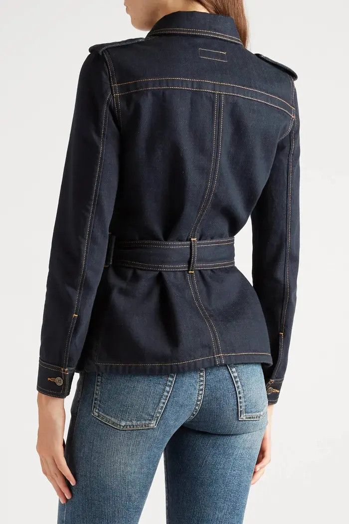 Saint Laurent Paris o1bcso1str1224 Saharienne Jacket in Deep Blue Size L / US 10 / IT 46 - 5 Thumbnail