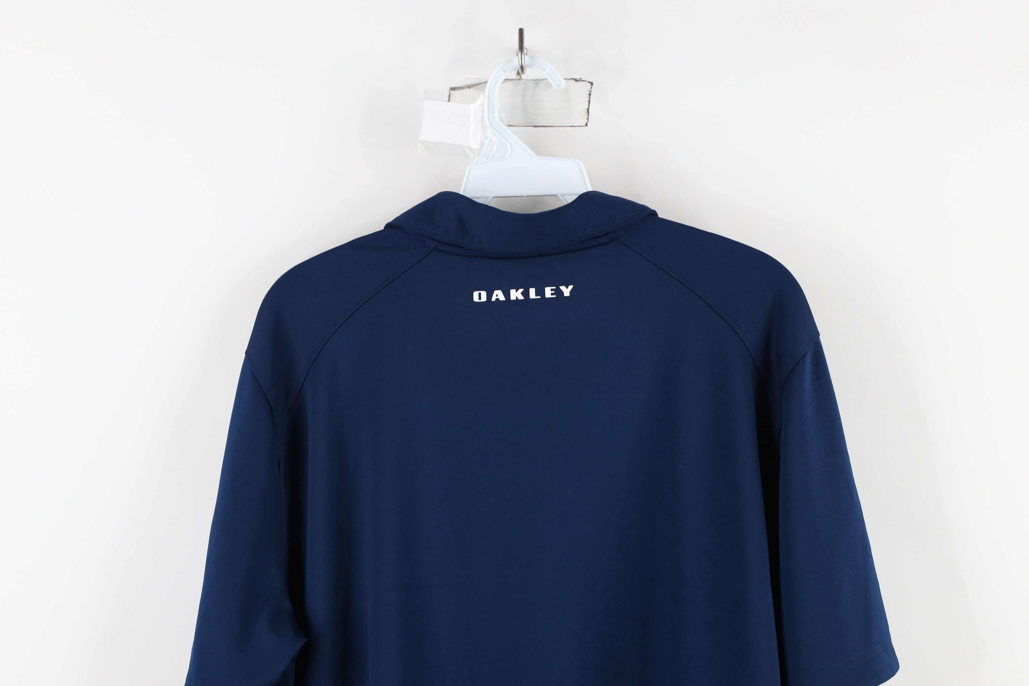 Oakley Vintage Oakley Distressed Spell Out Knit Golf Polo Shirt Size US XL / EU 56 / 4 - 13 Thumbnail