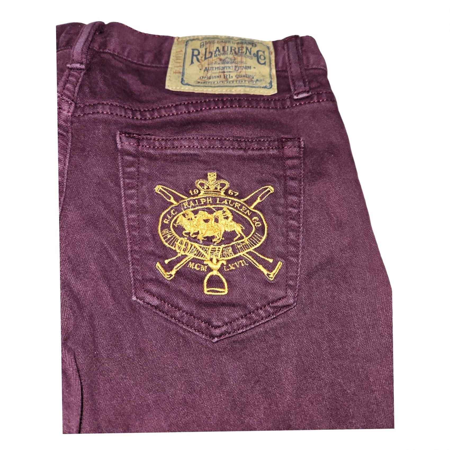 Polo Ralph Lauren Ralph Lauren Sport Jeans Skinny Thompson Burgundy Denim Women's 27 Blue Label Size 27" / US 4 / IT 40 - 2 Thumbnail