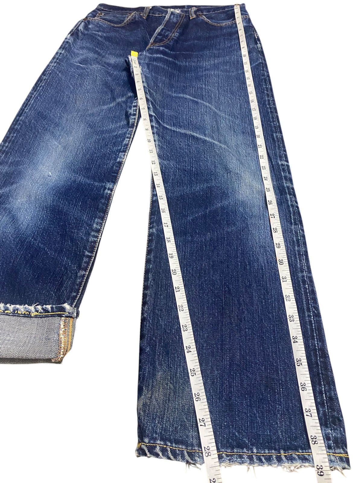 Japanese Brand Vintage Nylon Blue Wash Distressed Loose Jeans Size US 29 - 17 Thumbnail