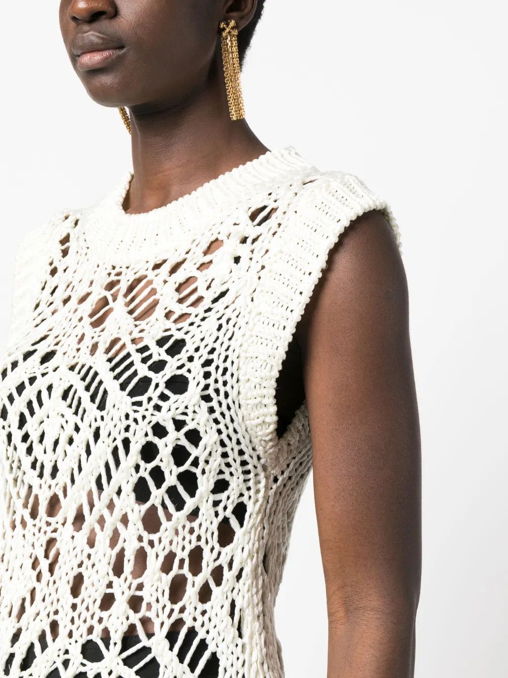 Tom Ford o1y0226 Sleeveless Sweater in Ivory Size L / US 10 / IT 46 - 2 Thumbnail