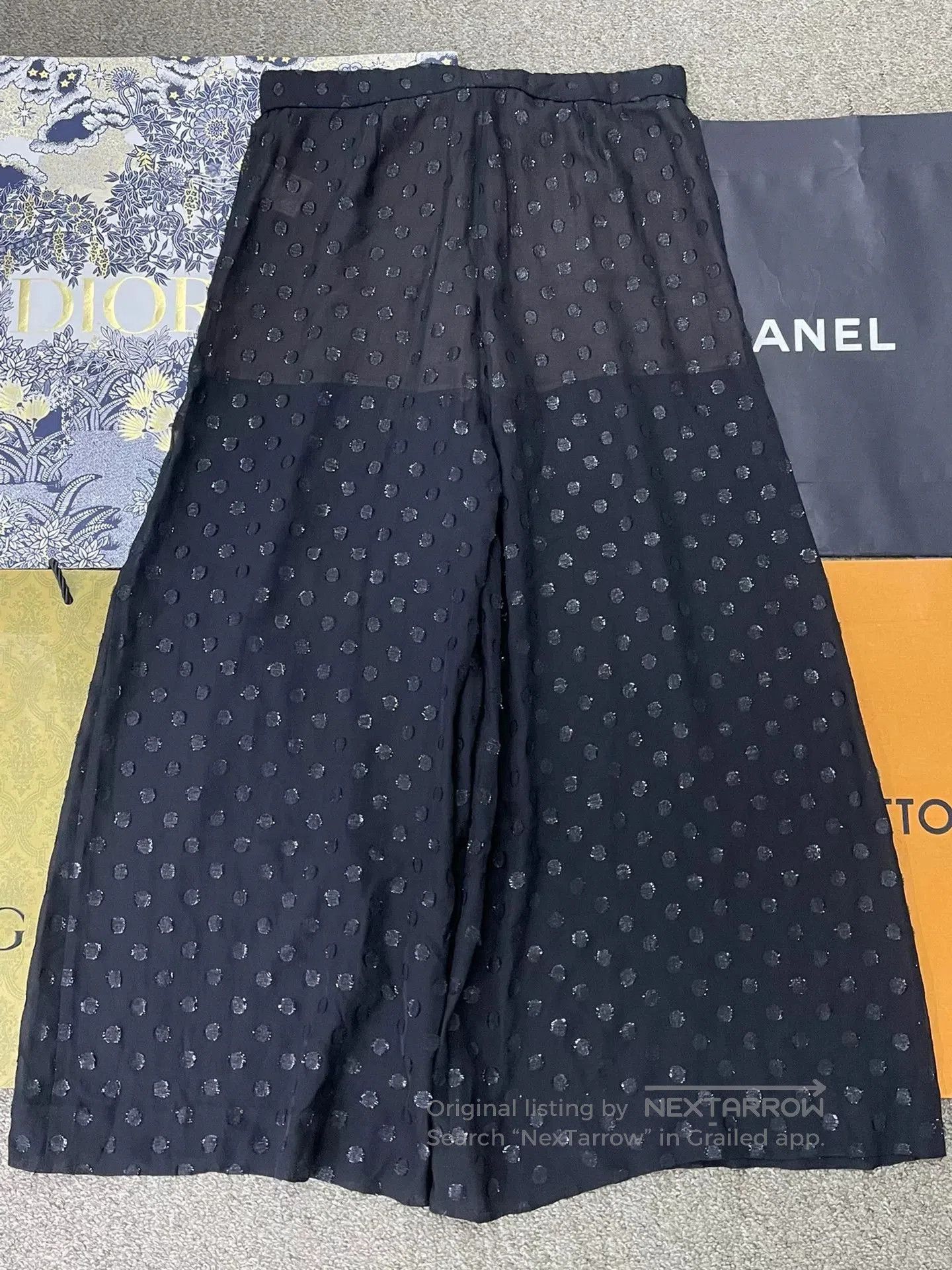 Chanel Chanel 23S Black Silk Wide-Leg Pants. Size US 38 / EU 54 - 3 Thumbnail