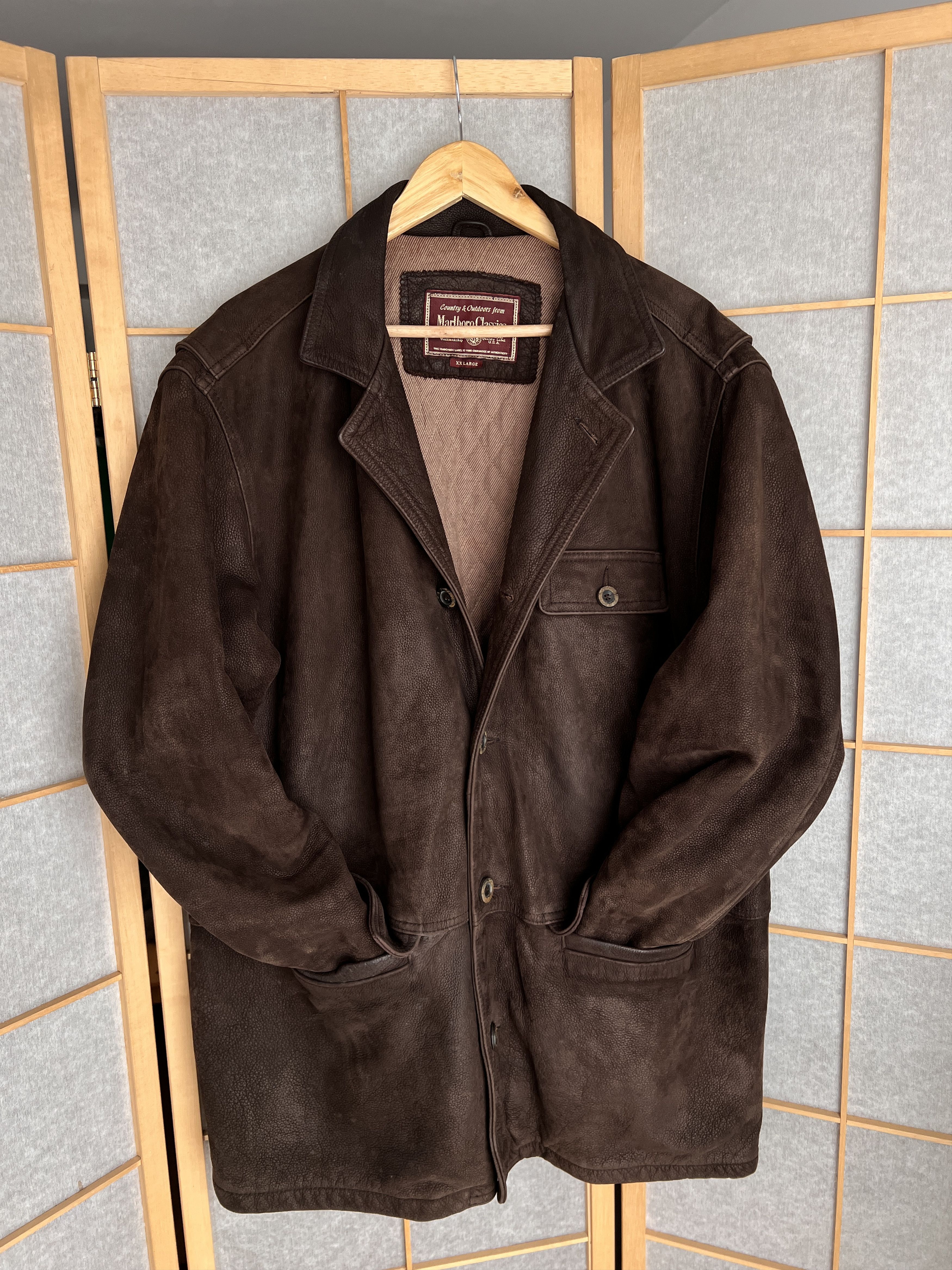 Marlboro Classics Archive! Marlboro Classics vintage 90s leather coat jacket Size US XXL / EU 58 / 5 - 2 Thumbnail