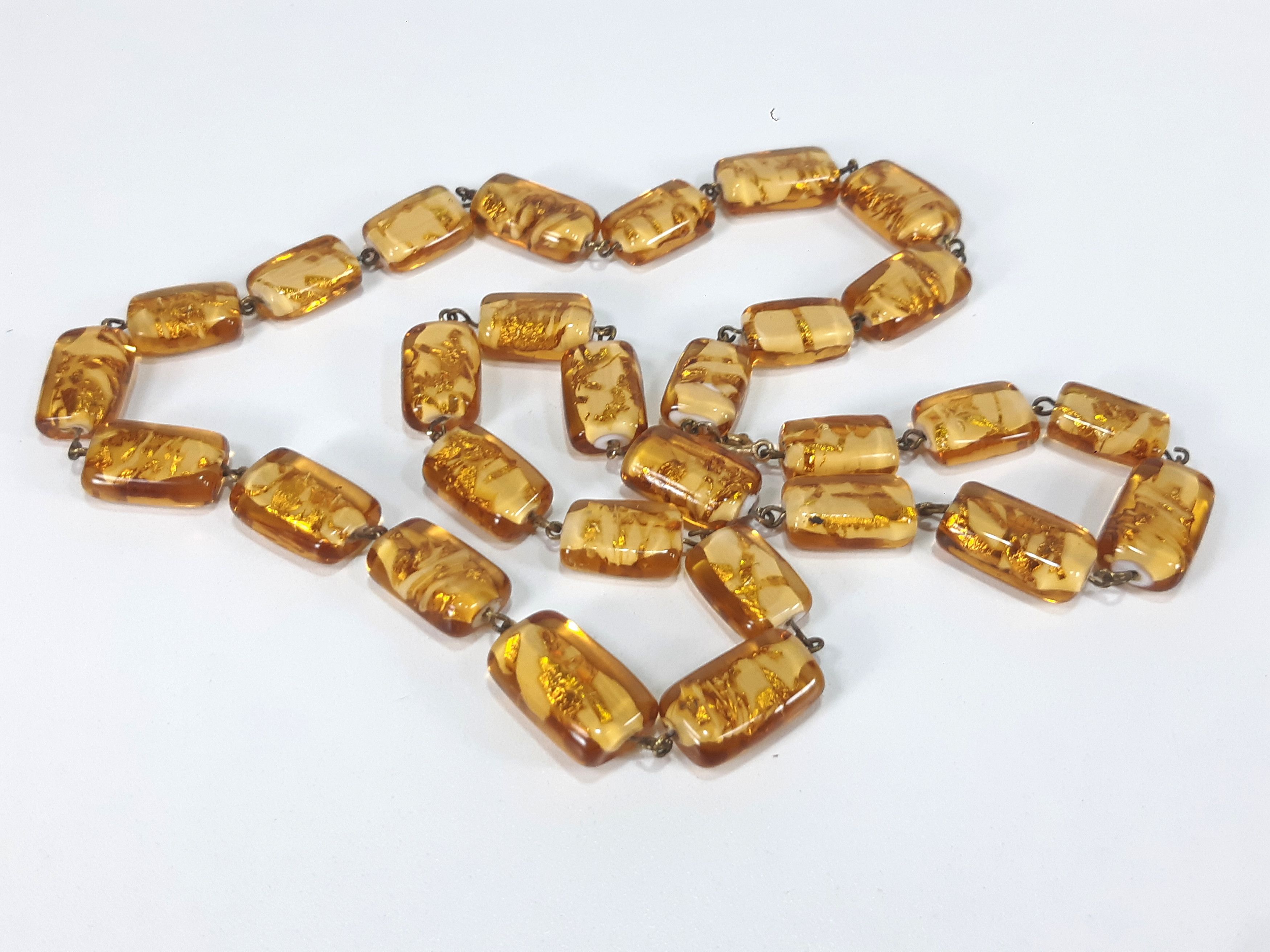 Other Vintage MURANO Gold Foil Beaded Necklace Size ONE SIZE - 1 Thumbnail