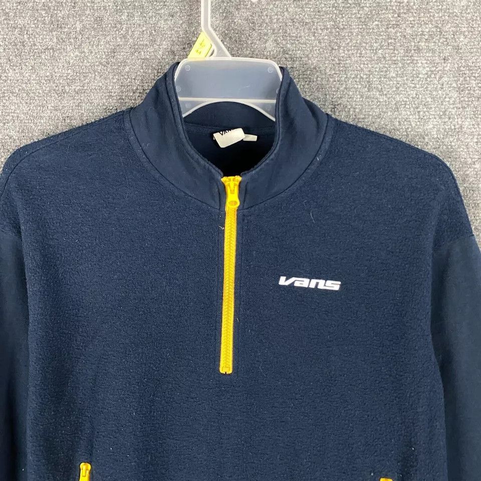 Vans Vans 1/2 Zip Fleece Women's XS Pullover Navy Blue Cotton Size XS / US 0-2 / IT 36-38 - 2 Thumbnail
