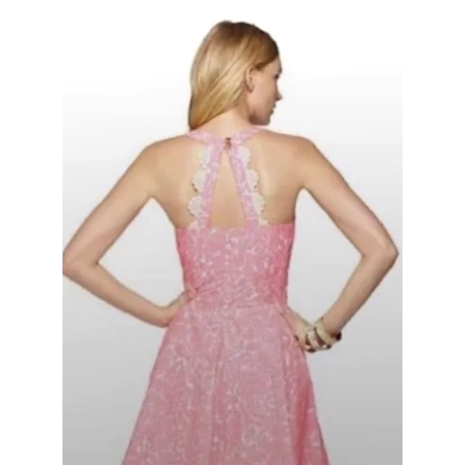 Lilly Pulitzer VINTAGE Lilly Pulitzer Women’s Dress Sleeveless Knee Length Lace Trim Cosmo Pink Size 2 Retail 98 NWOT Size XS / US 0-2 / IT 36-38 - 2 Thumbnail