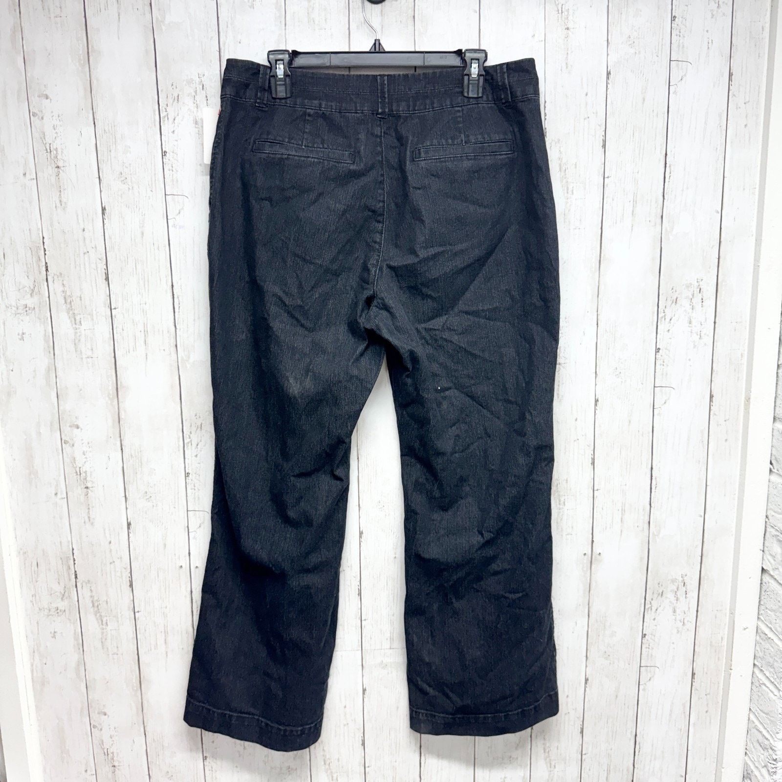 Coldwater Creek Coldwater Creek Pants P14 Black Denim Wide Flared Leg Jeans Size 35" - 7 Thumbnail