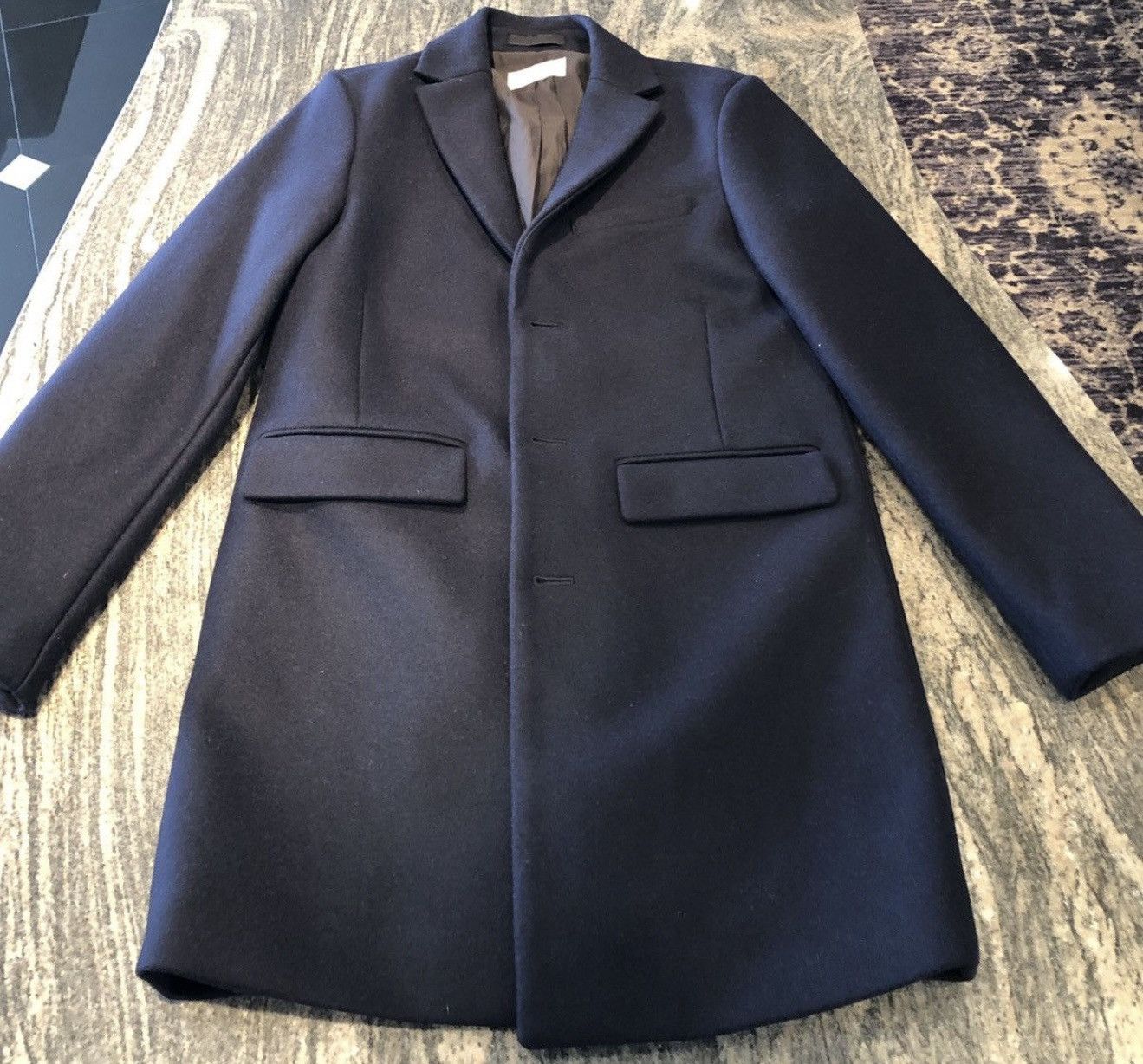 Everlane Everlane Navy Italian Wool Topcoat in S Size US S / EU 44-46 / 1 - 1 Thumbnail