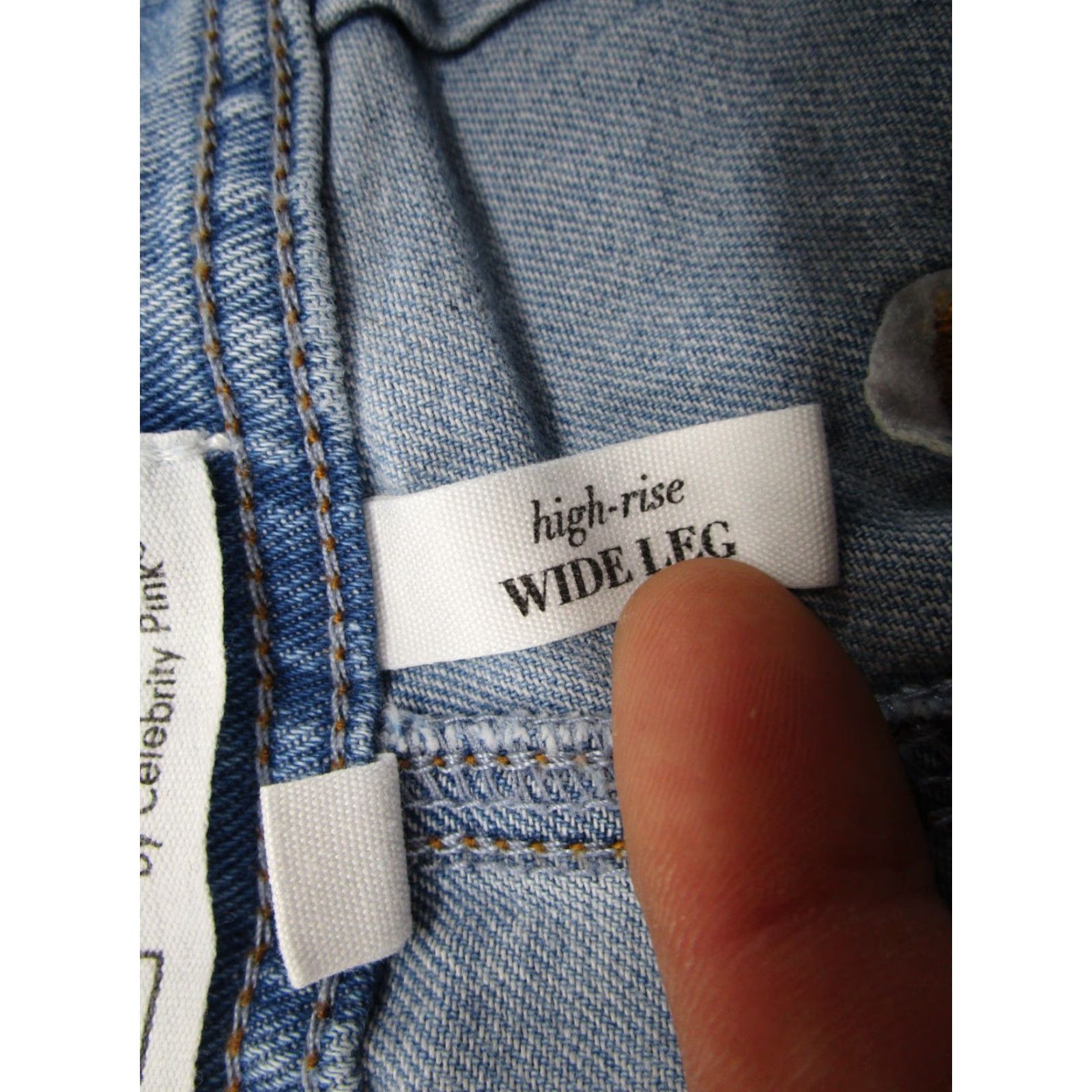 Vintage Celebrity Pink Jeans Women's 26 Blue Denim Wide-Leg Stretch 5-Pocket Re Generation SZ 3/26 Size 26" / US 2 / IT 38 - 6 Thumbnail