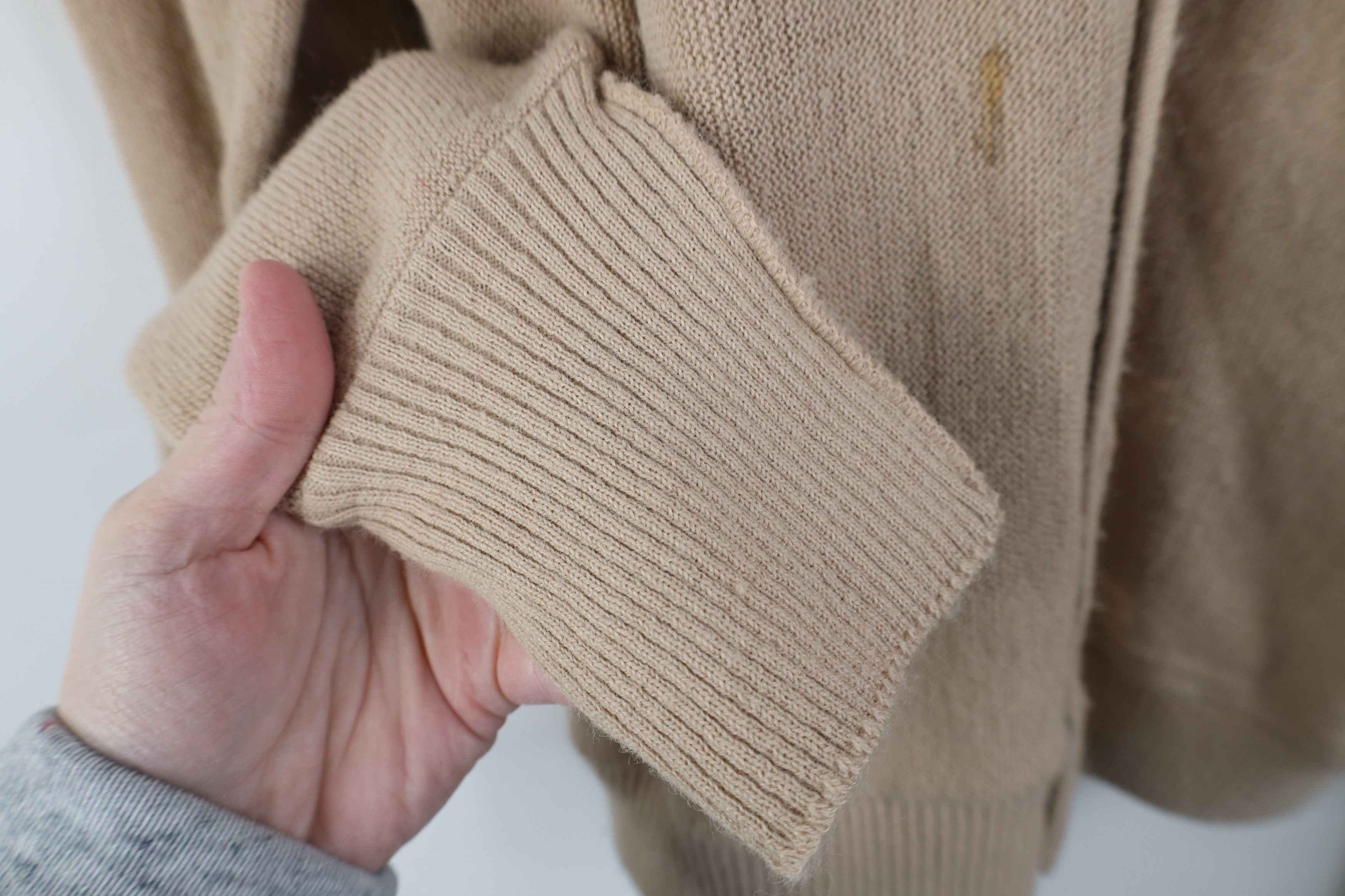 Vintage Vintage 70s Streetwear Knit Cardigan Sweater Beige USA Size US M / EU 48-50 / 2 - 8 Thumbnail