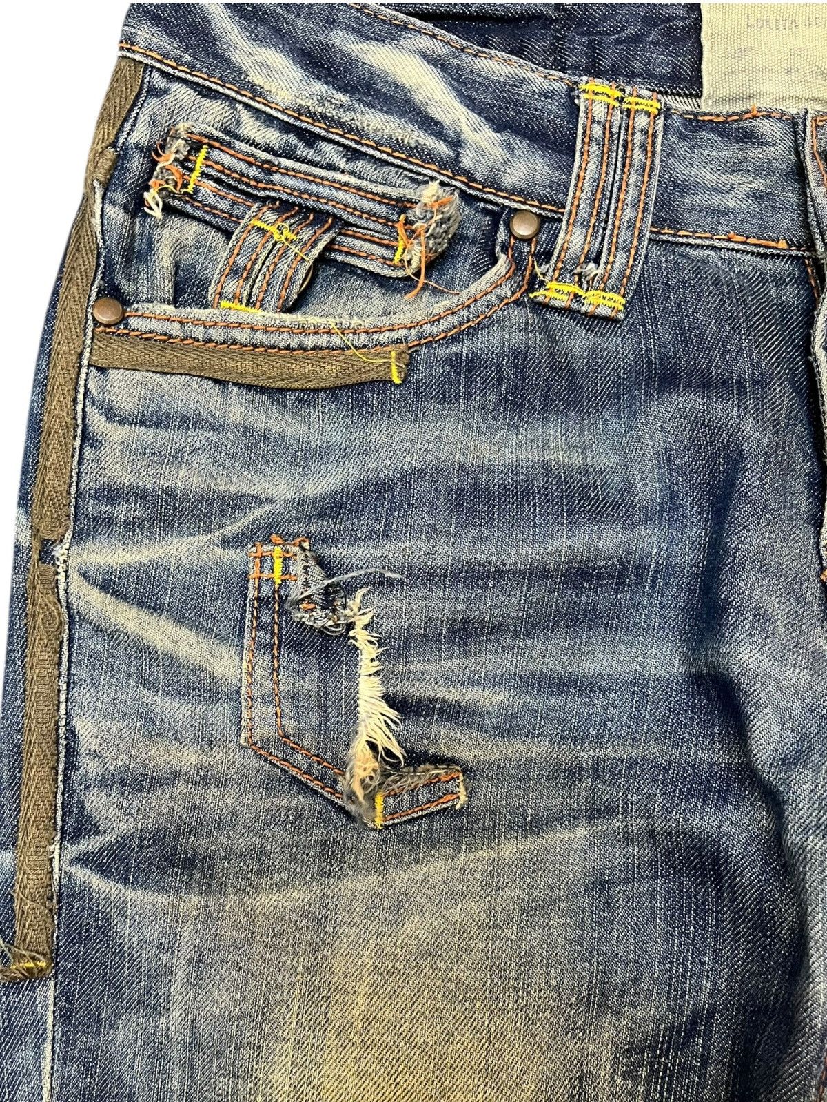 Beauty Beast × If Six Was Nine Vintage Lolita Whiskers Mudwash Distressed Denim Size US 31 - 3 Thumbnail