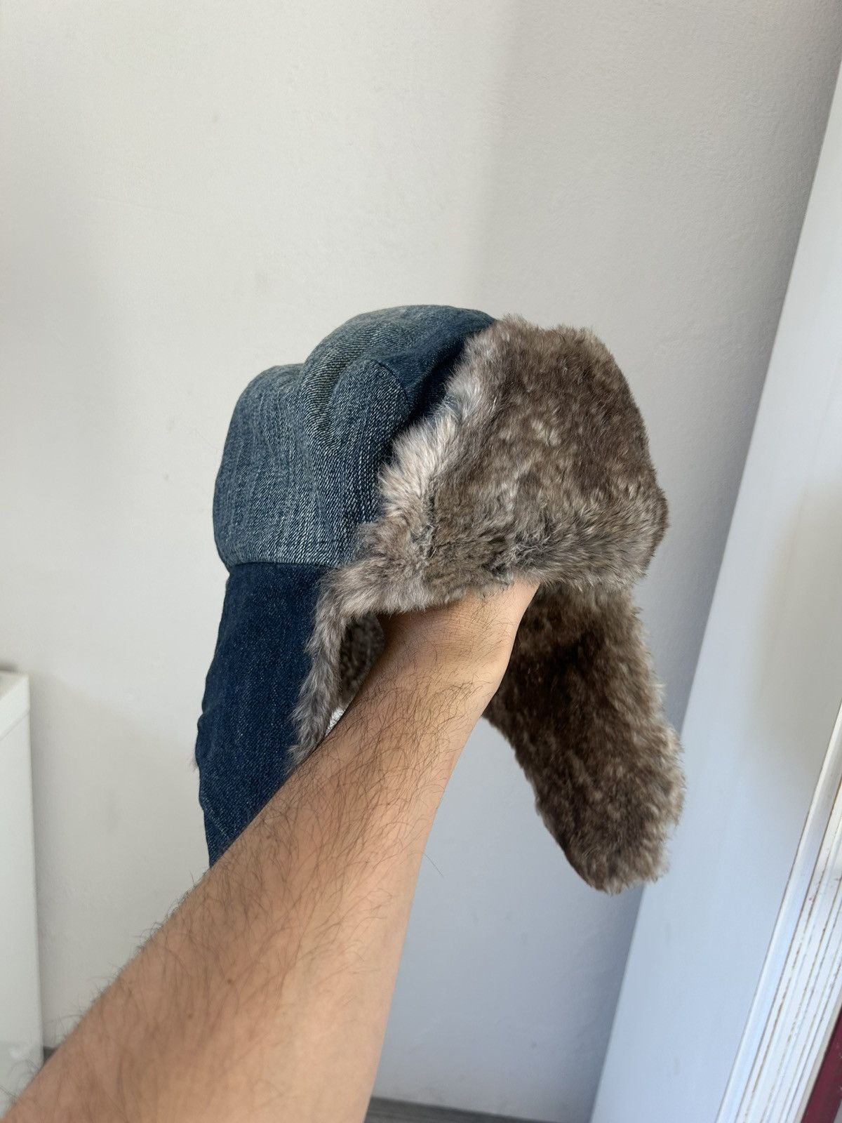 Dolce & Gabbana Dolce & Gabbana Denim & Rabbit Fur Trapper Hat Size ONE SIZE - 1 Thumbnail
