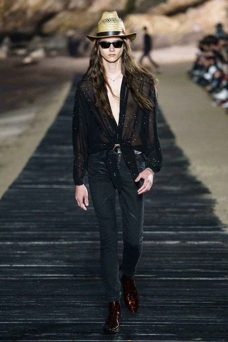 Yves Saint Laurent Saint Laurent size 39 20ss Organza Rhinestone Galaxy Shirt Size US M / EU 48-50 / 2 - 7 Thumbnail