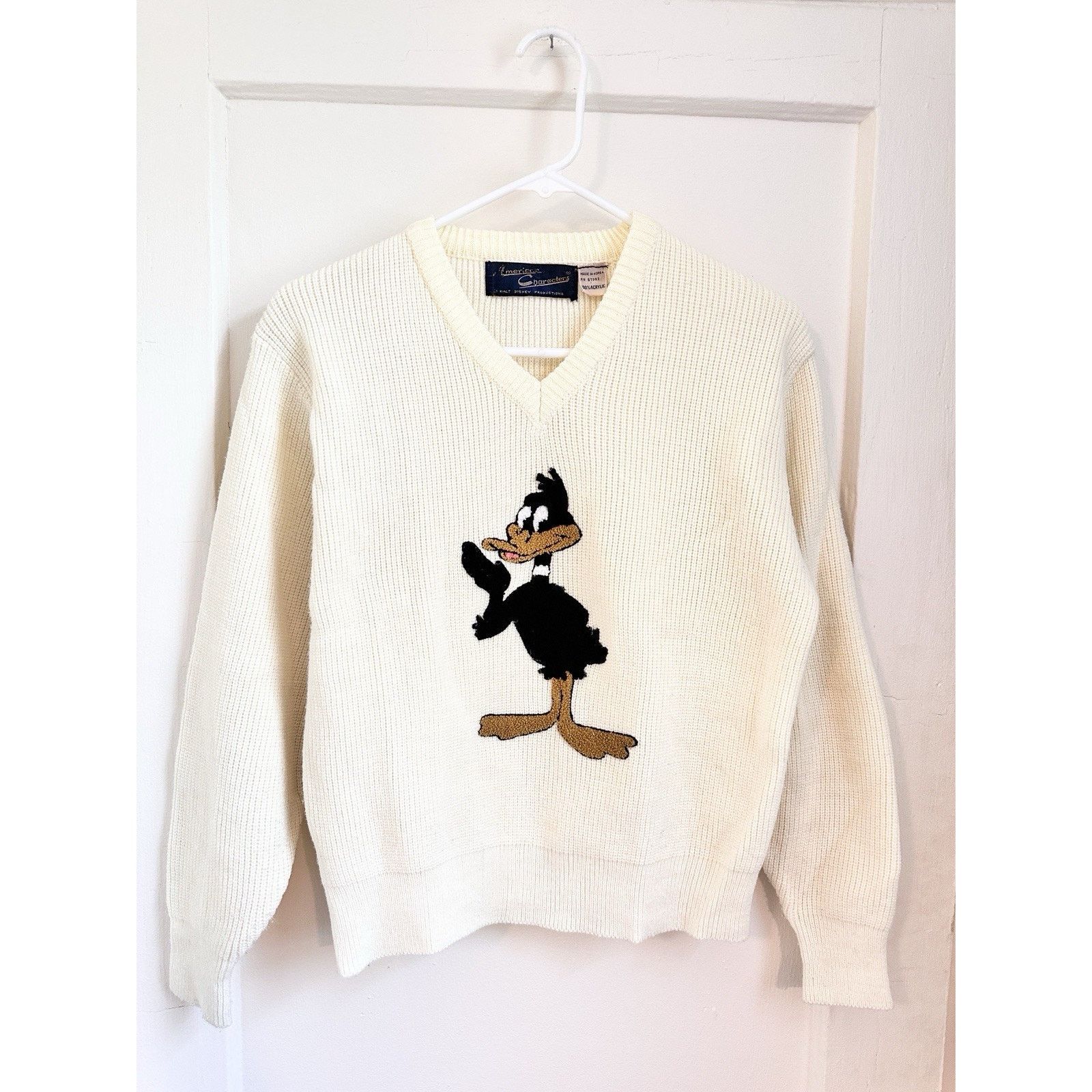 Vintage Vintage Daffy Duck Warner Brothers Sweater 1960s Cartoon Size S / US 4 / IT 40 - 1 Thumbnail