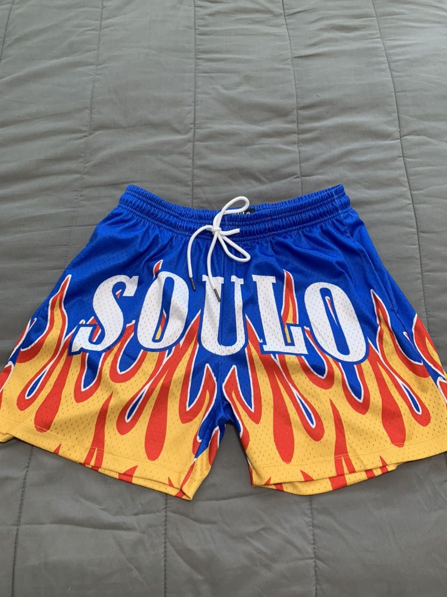 Vintage Soulo Flame Basketball Shorts Size US 34 / EU 50 - 1 Thumbnail