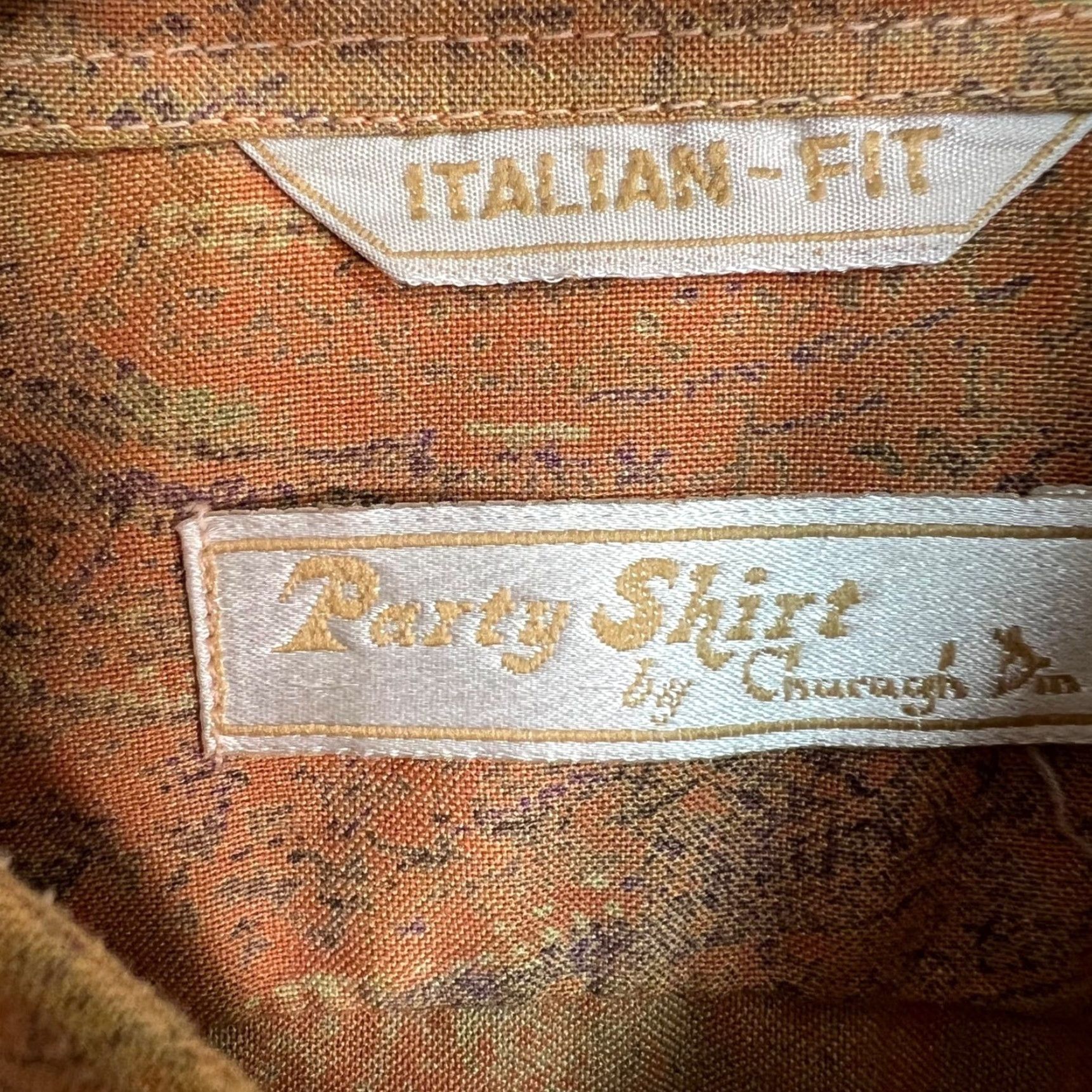 Vintage VTG Charagh Din Party Shirt Size 40 Textured Party Shirt Italian Fit Button Up Size US L / EU 52-54 / 3 - 3 Thumbnail
