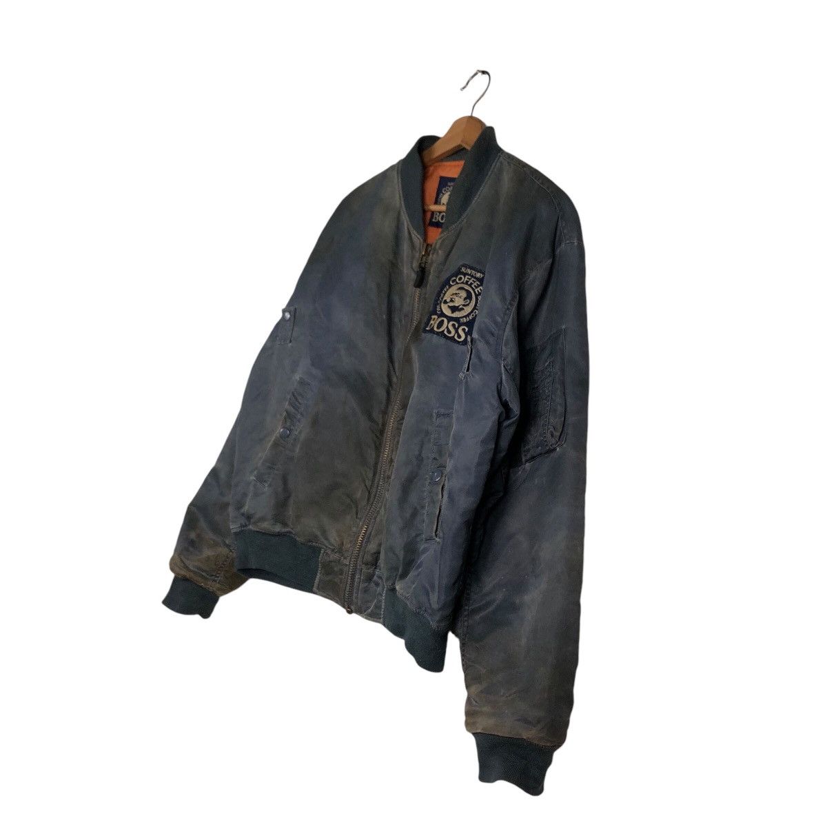 Japanese Brand 📌Vintage Fly Bomber Jacket Suntory Boss Coffee Big Logo Size US M / EU 48-50 / 2 - 3 Thumbnail