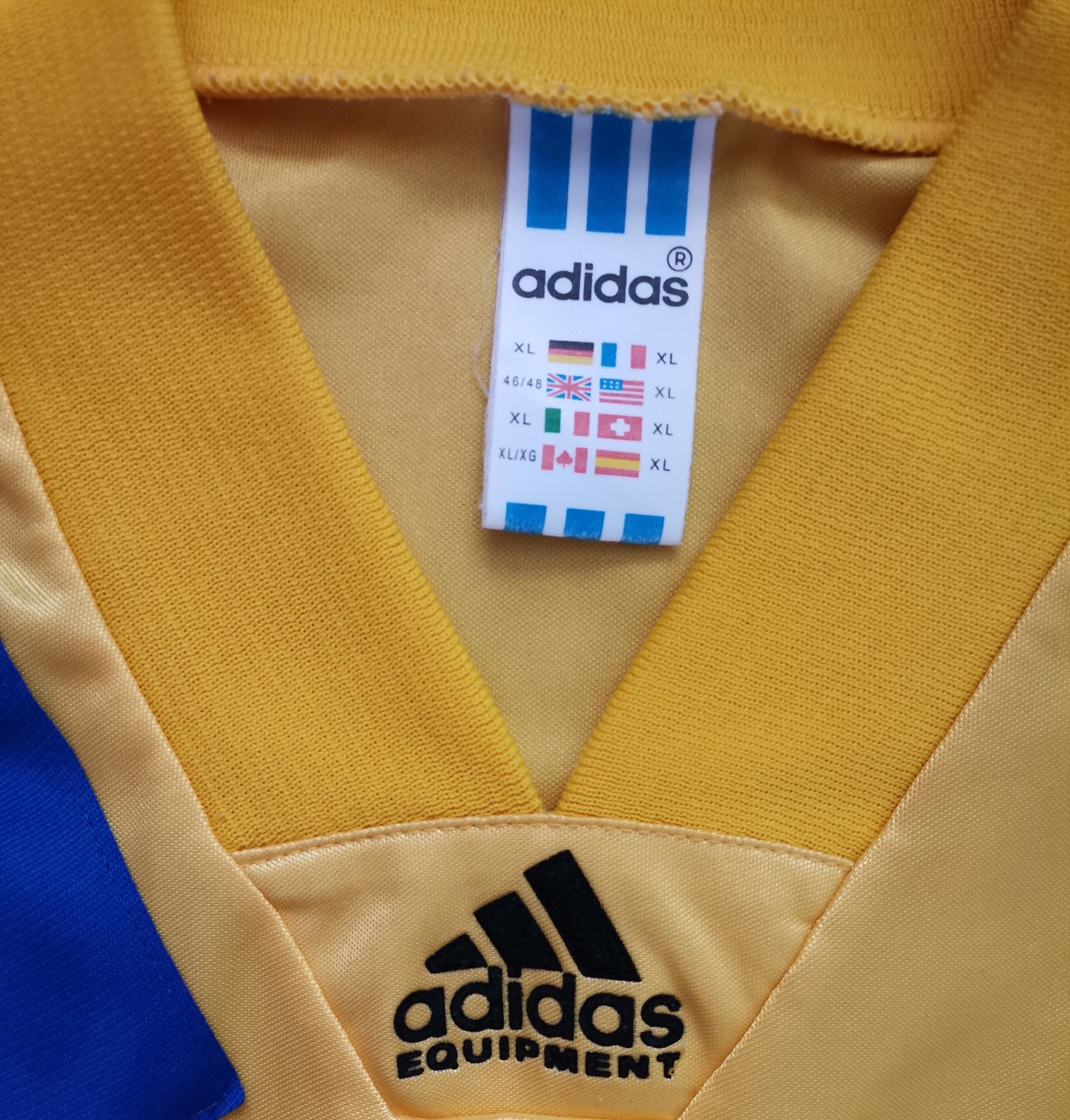 Adidas Vintage '90s Adidas Equipment Sweden Football Jersey Size US XL / EU 56 / 4 - 3 Thumbnail