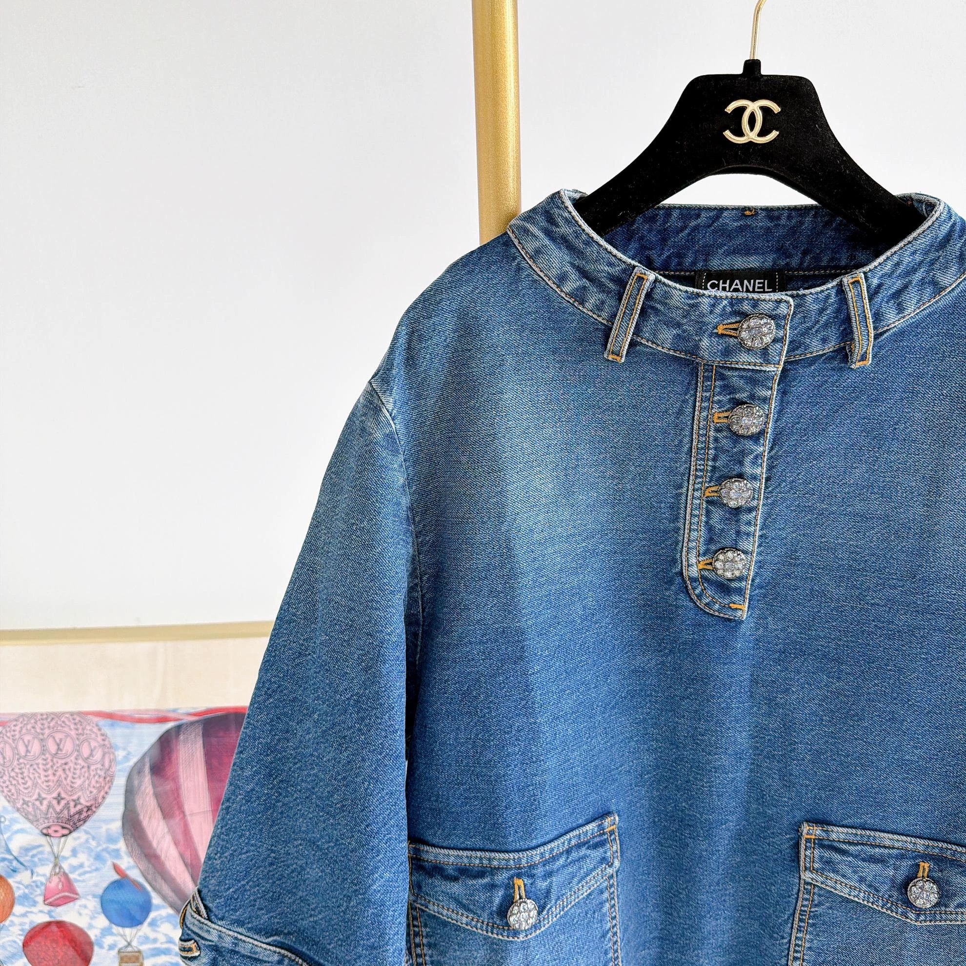 Chanel Chanel blue denim jacket women's size 34 Size XS / US 0-2 / IT 36-38 - 3 Thumbnail