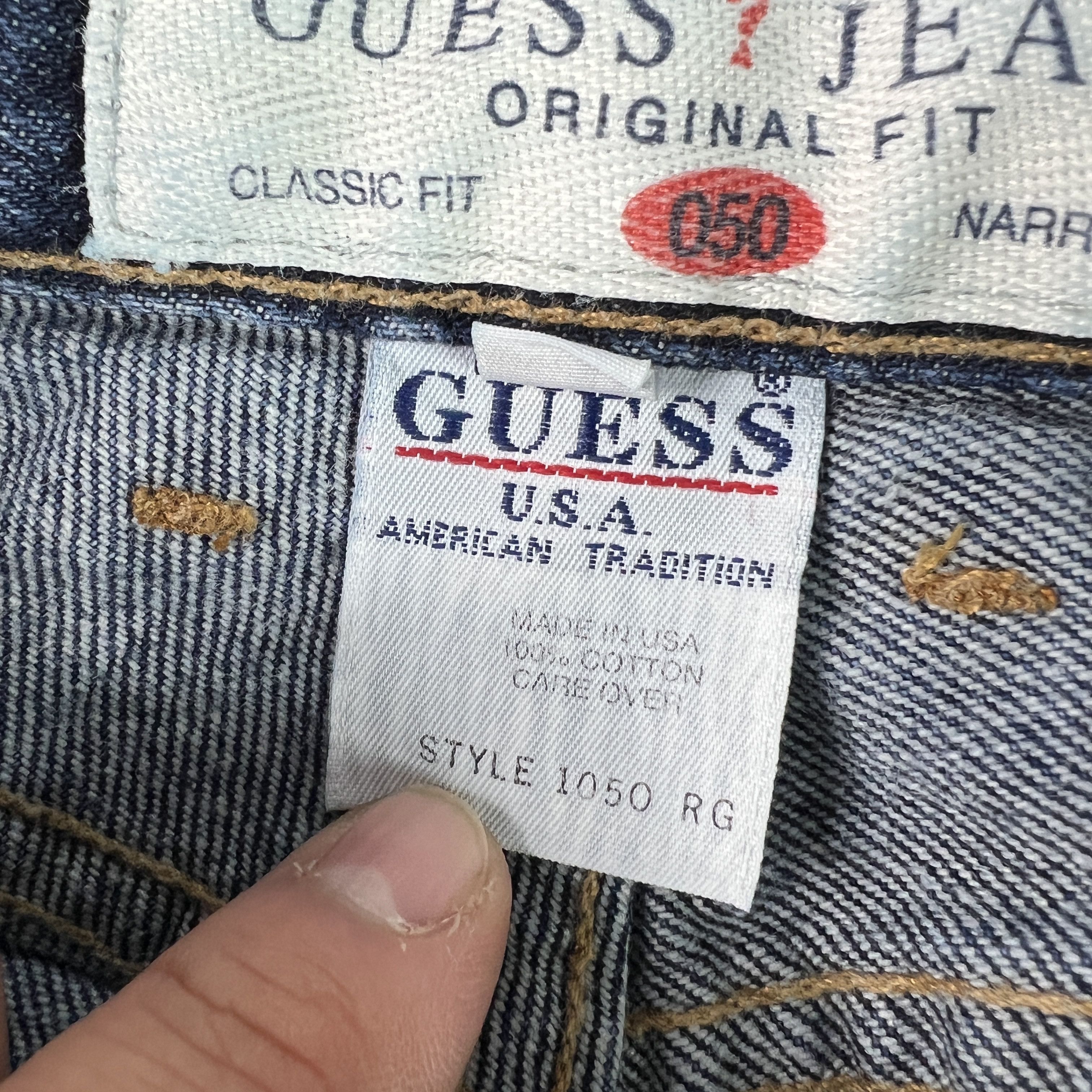 Guess VTG 90s Guess Jeans High Rise Straight Narrow Leg Blue Denim Size 30" / US 8 / IT 44 - 7 Thumbnail
