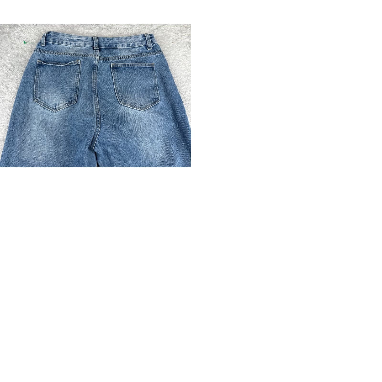 Vintage Jeans Womens 29 Blue Denim Straight Leg High Rise Butterfly Patches 29x29 Cotton Size 29" - 10 Thumbnail