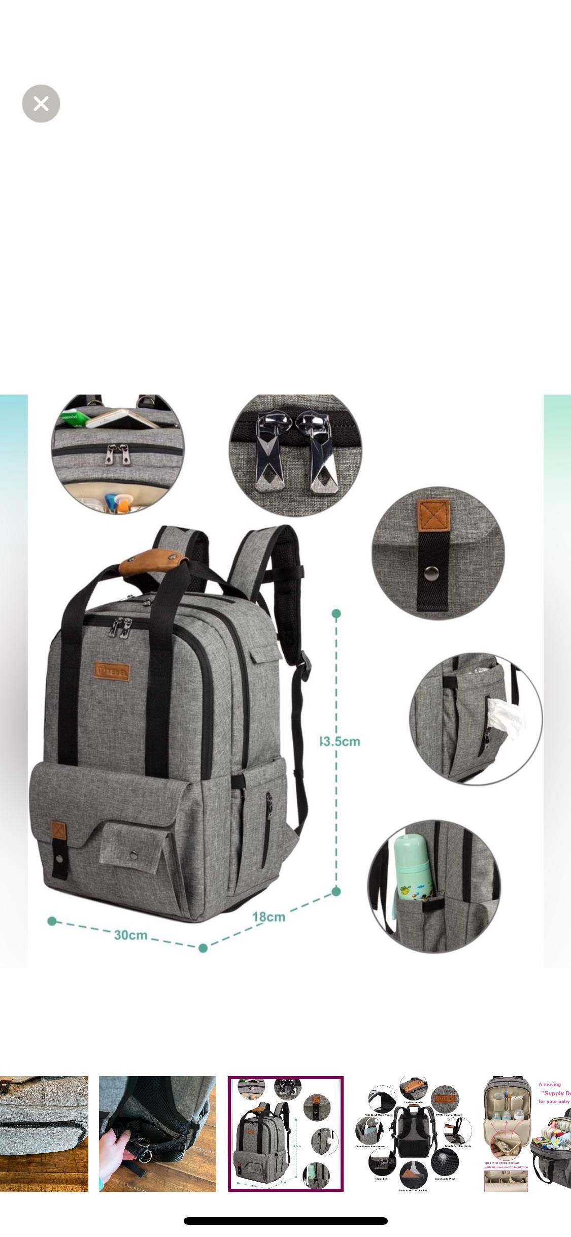 Designer TEBEL Stylish Gray Backpack with Versatile Compartments Size ONE SIZE - 5 Thumbnail