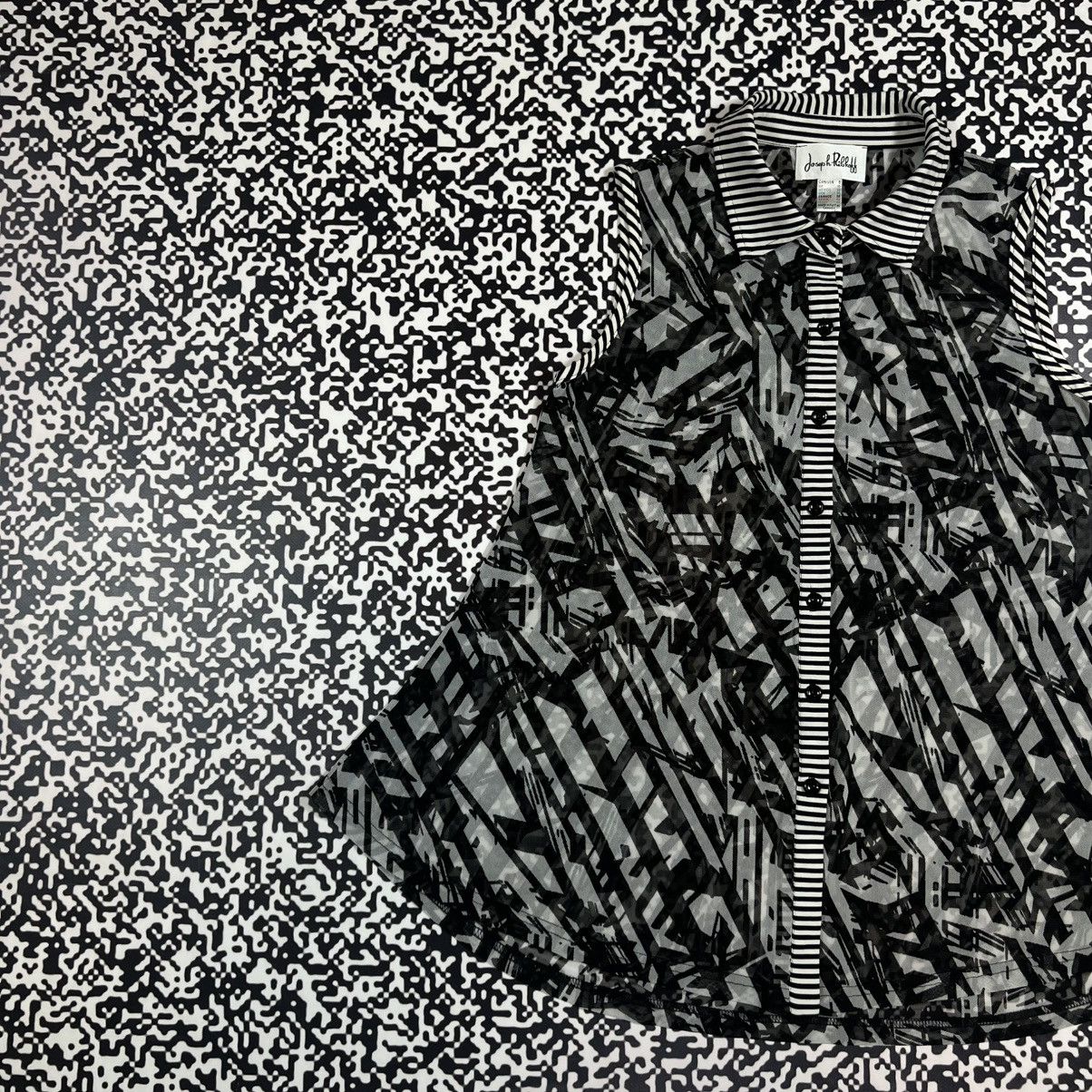 Joseph Ribkoff Vintage Y2K Joseph Ribkoff Mesh Abstract Style Blouses Size M / US 6-8 / IT 42-44 - 4 Thumbnail