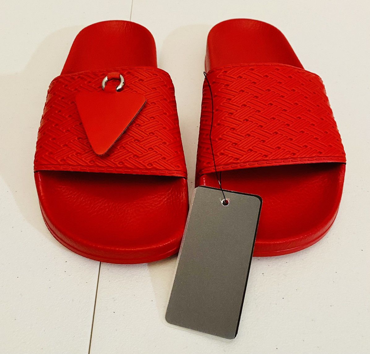 Adidas × Raf Simons Raf Simons 🇮🇹 x Pendant Adilette Core Red Leather 7 W 5 M New Size US 7 / IT 37 - 5 Thumbnail