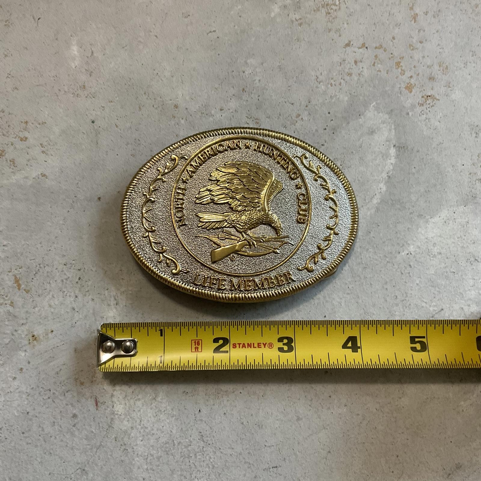 Vintage VTG North American Hunting Club lifetime member belt buckle Size ONE SIZE - 3 Thumbnail